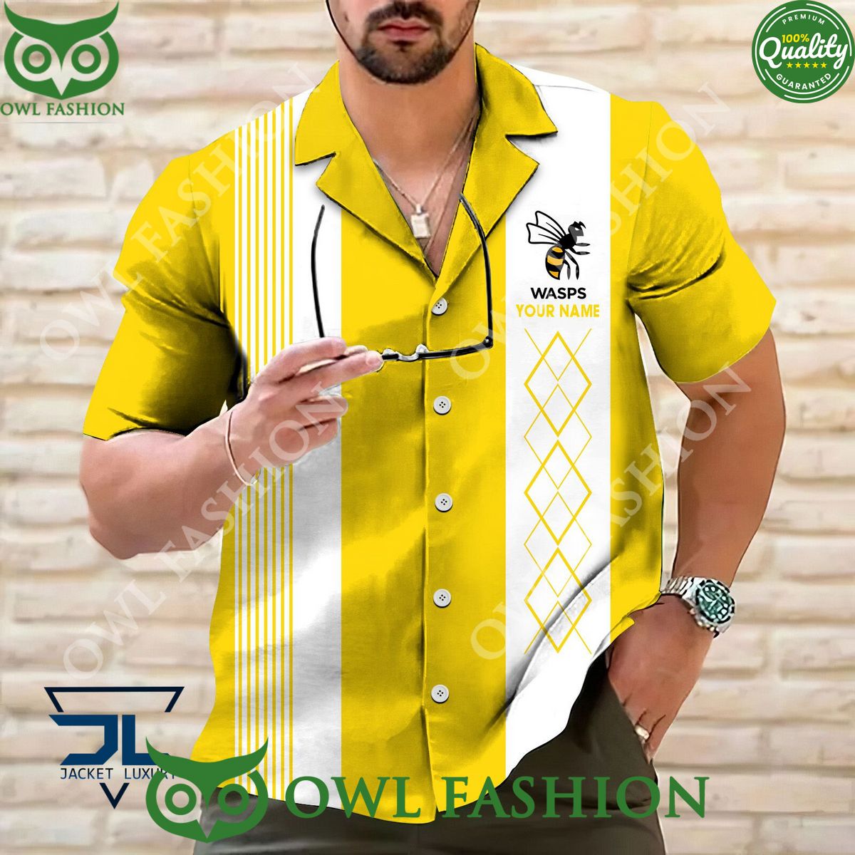 Personalized Wasps RFC Rugby Team Hawaiian - Adult & Kids T-Shirts, Sweatshirts & Hoodies apparel design preview 1