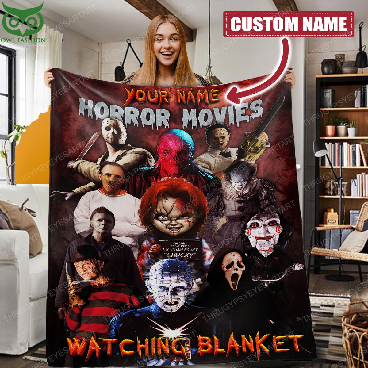 Personalized Watching This Is My Horror Movie - Adult & Kids T-Shirts, Sweatshirts & Hoodies apparel design preview 1