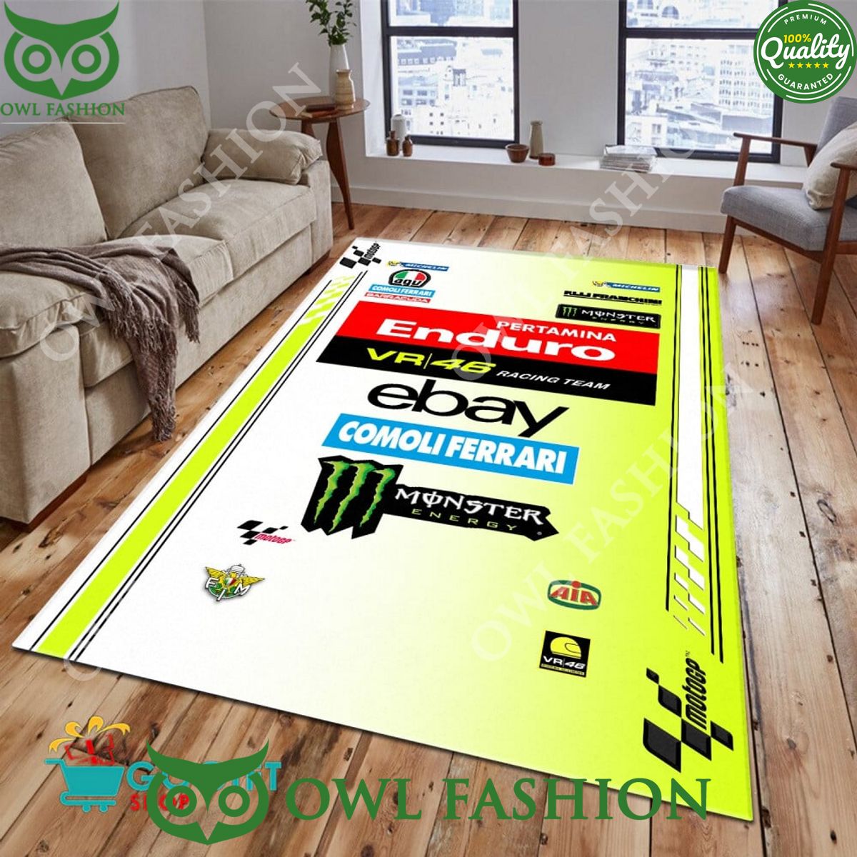 Pertamina Enduro VR46 Racing Team Carpet Rug - Adult & Kids T-Shirts, Sweatshirts & Hoodies apparel design preview 1