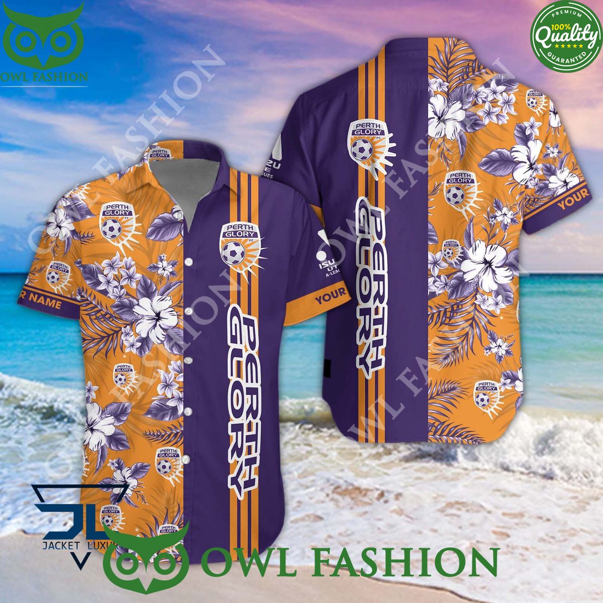 Perth Glory A League Football Hawaiian and short - Adult & Kids T-Shirts, Sweatshirts & Hoodies apparel design preview 1