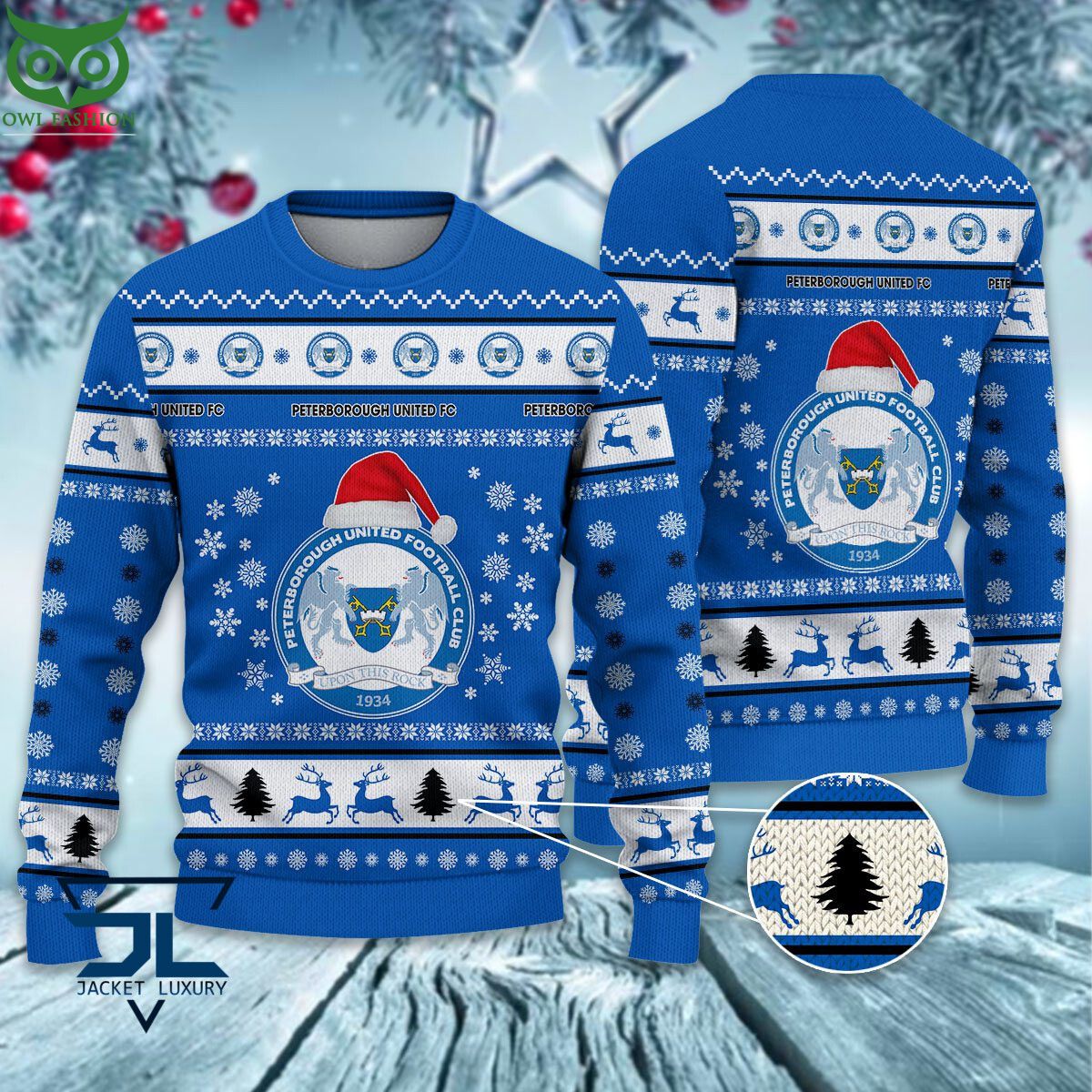 Peterborough United F.C EPL League Cup Ugly Sweater - Adult & Kids T-Shirts, Sweatshirts & Hoodies apparel design preview 1