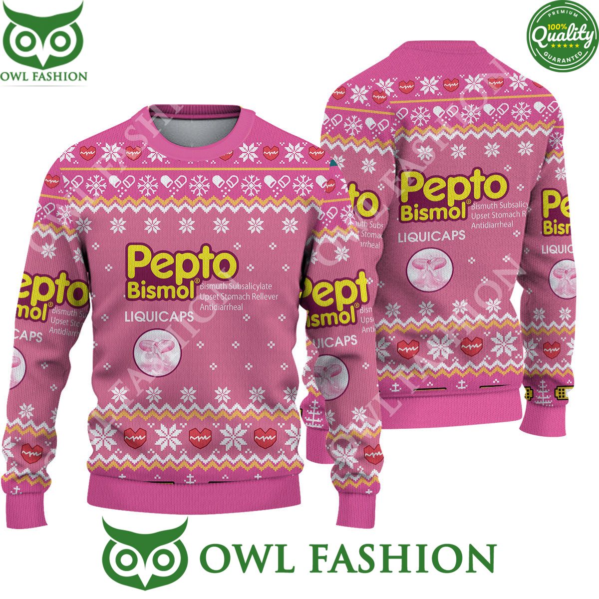 Pharmacy Nurse Medical pepto bismol liquicaps Ugly - Adult & Kids T-Shirts, Sweatshirts & Hoodies apparel design preview 1