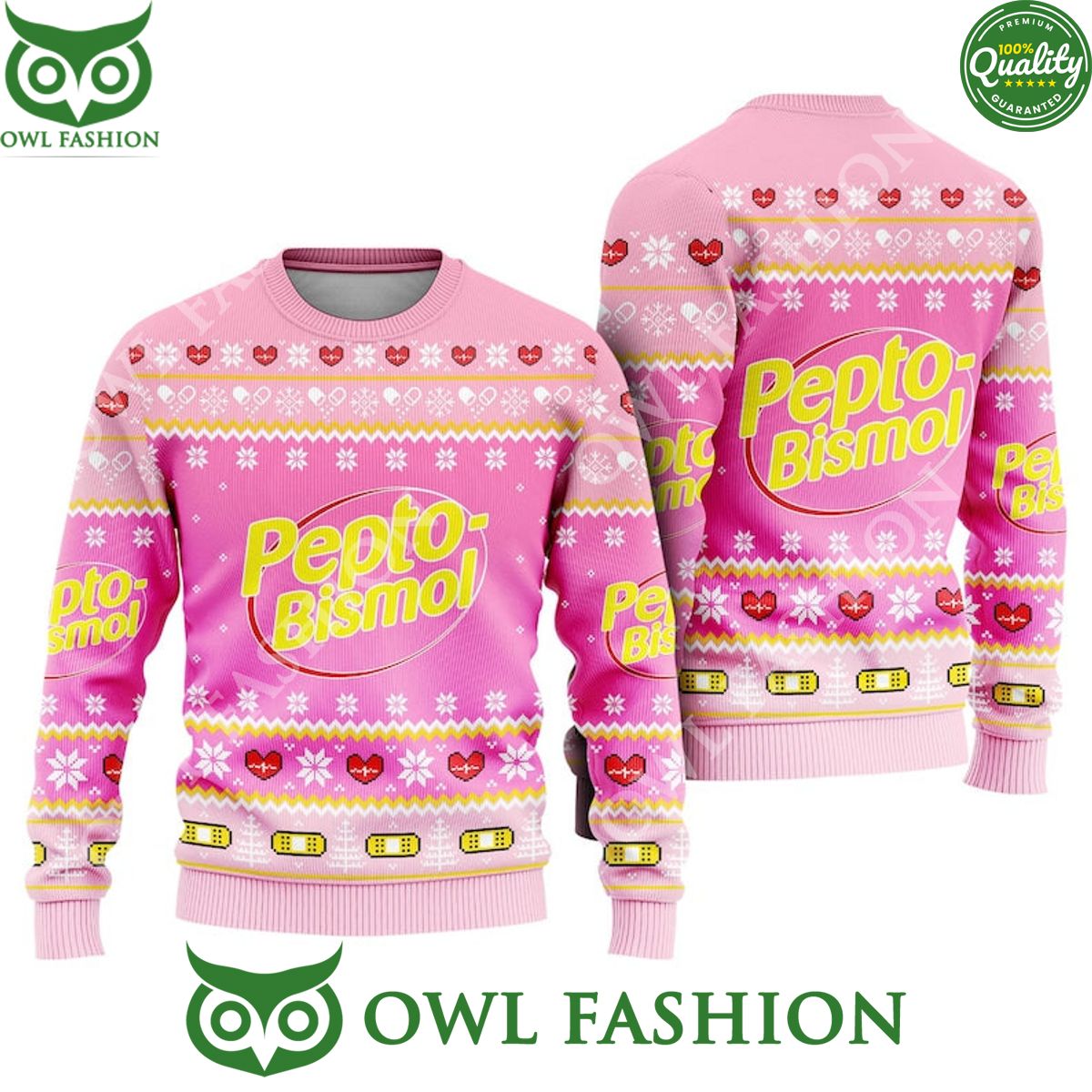 Pharmacy Nurse Medical pepto bismol pink Ugly - Adult & Kids T-Shirts, Sweatshirts & Hoodies apparel design preview 1