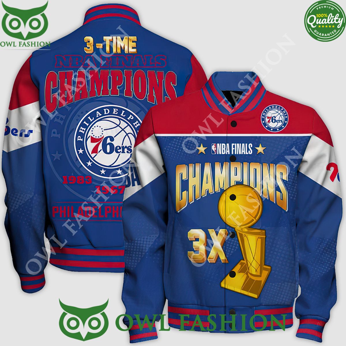 Philadelphia 76ers NBA Finals Champions 3x time - Adult & Kids T-Shirts, Sweatshirts & Hoodies apparel design preview 1