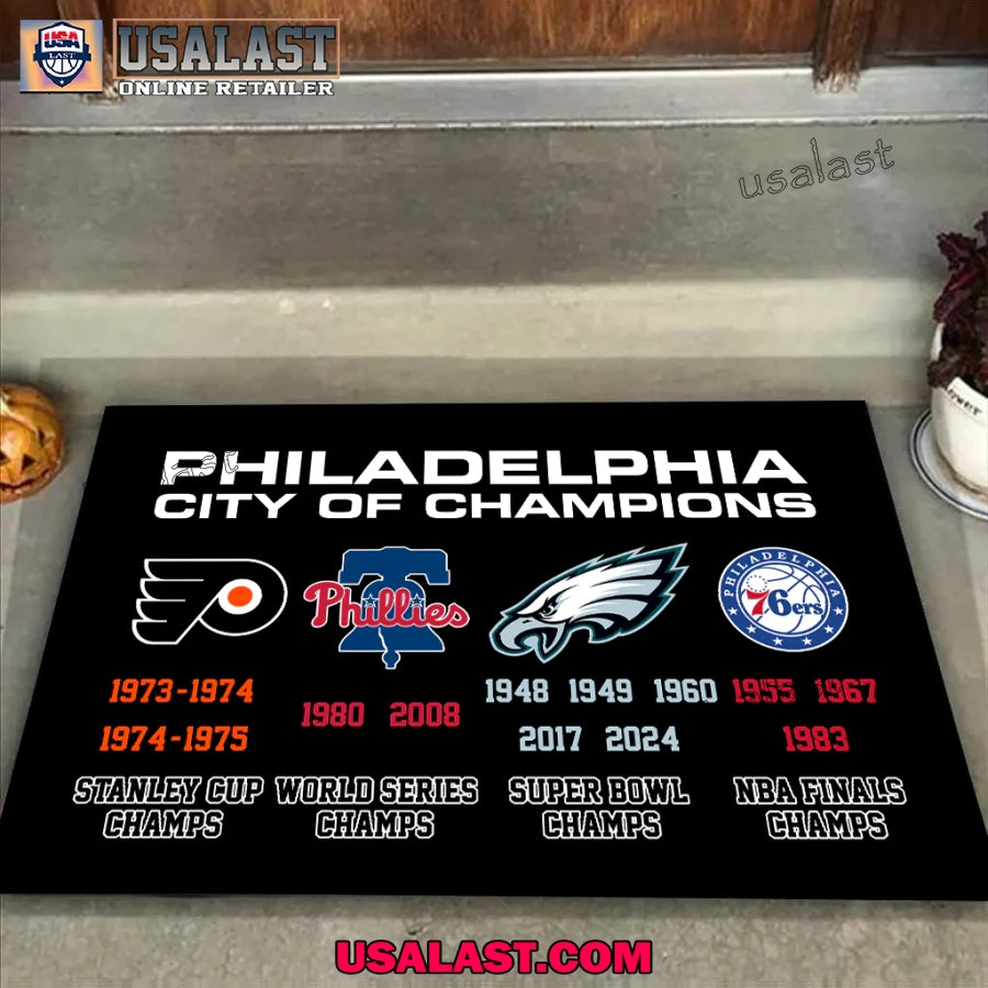 Philadelphia City of Champions Doormat - Adult & Kids T-Shirts, Sweatshirts & Hoodies apparel design preview 1