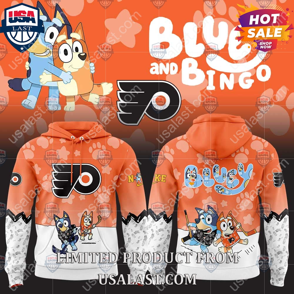 Philadelphia Flyers NHL Bluey and Bingo - Adult & Kids T-Shirts, Sweatshirts & Hoodies apparel design preview 1