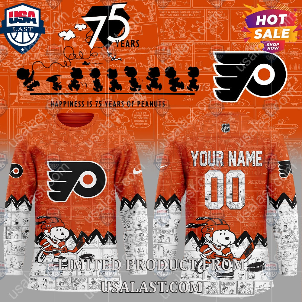 Philadelphia Flyers NHL Happiness Is 75th Anniversary - Adult & Kids T-Shirts, Sweatshirts & Hoodies apparel design preview 1