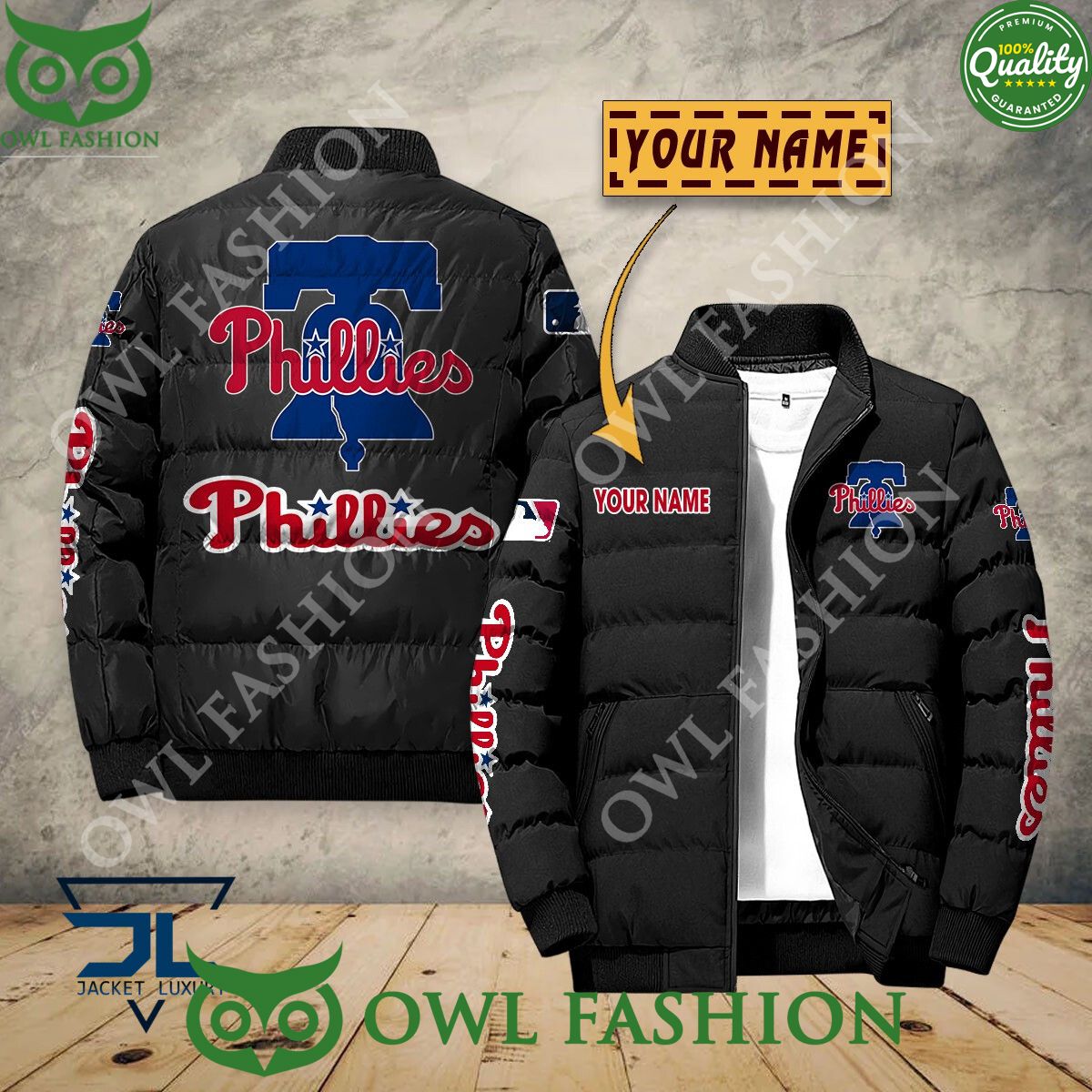 Philadelphia Phillies Custom Name MLB Baseball Jacket - Adult & Kids T-Shirts, Sweatshirts & Hoodies apparel design preview 1