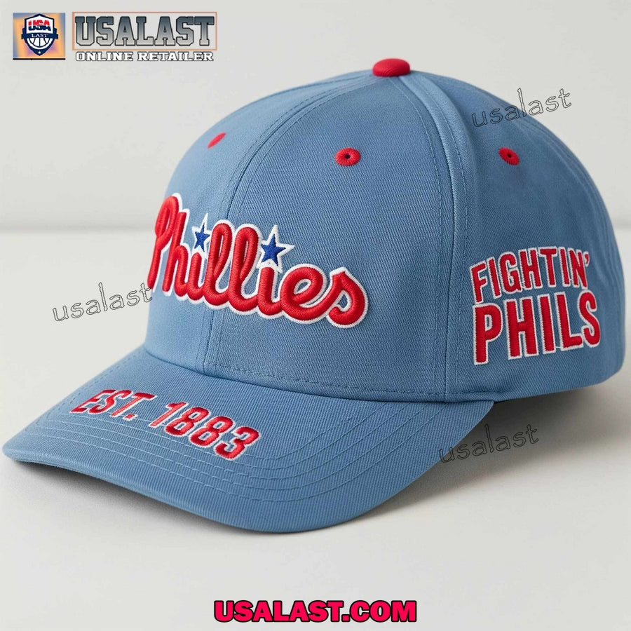 Philadelphia Phillies Est 1883 Blue Classic Cap - Adult & Kids T-Shirts, Sweatshirts & Hoodies apparel design preview 1