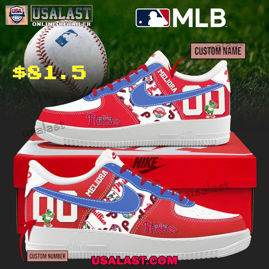 Philadelphia Phillies Personalized Air Force 1 Shoes - Adult & Kids T-Shirts, Sweatshirts & Hoodies apparel design preview 1