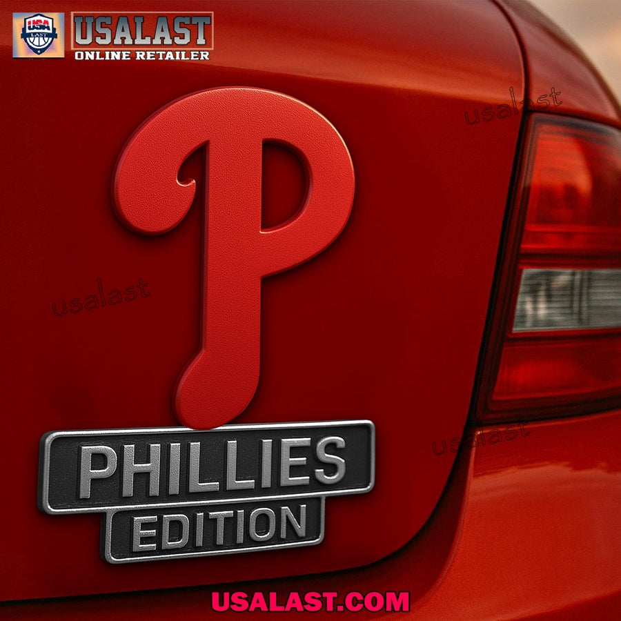 Philadelphia Phillies Premium Car Emblem Custom 3D - Adult & Kids T-Shirts, Sweatshirts & Hoodies apparel design preview 1