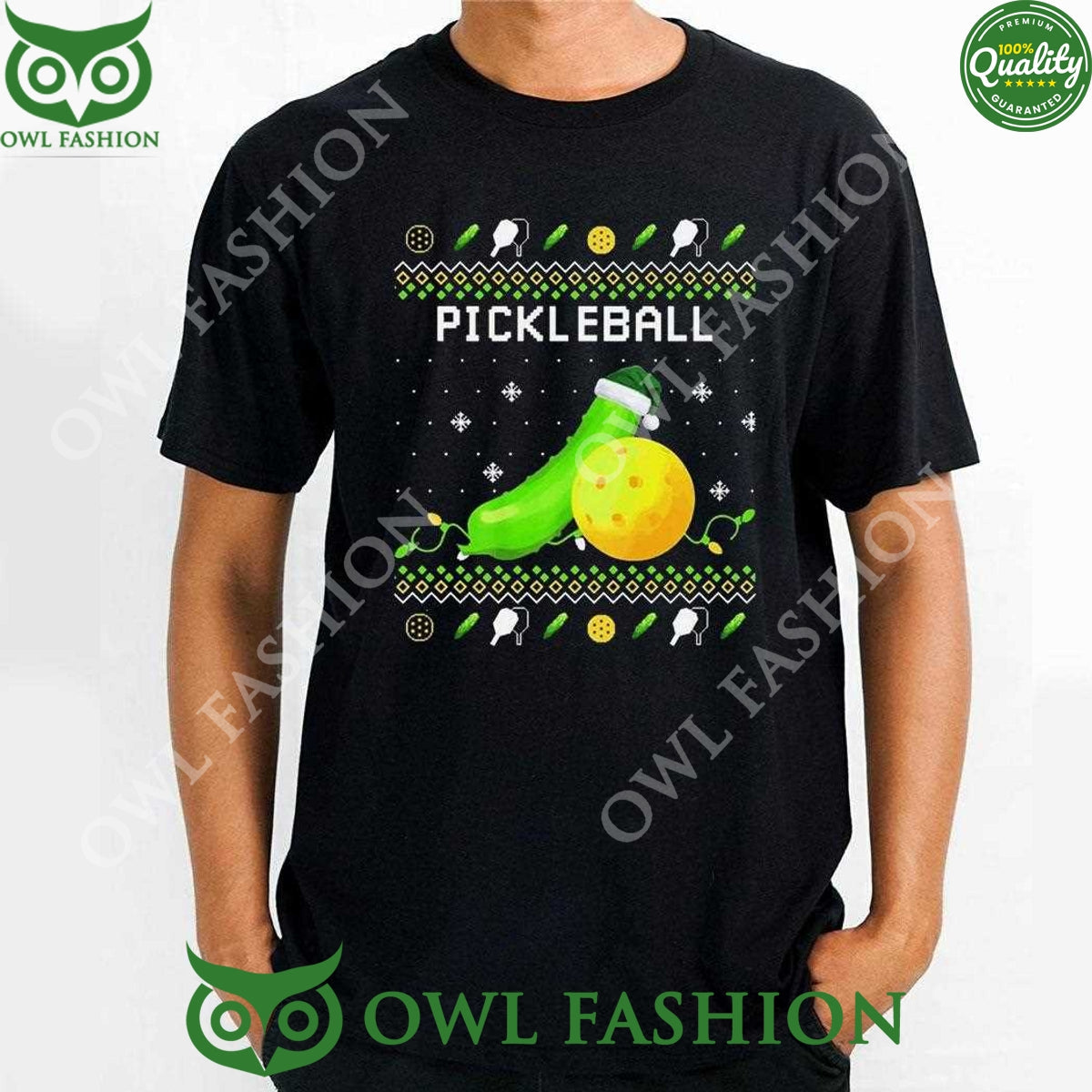 Pickleball Item Christmas Black - Adult & Kids T-Shirts, Sweatshirts & Hoodies apparel design preview 1