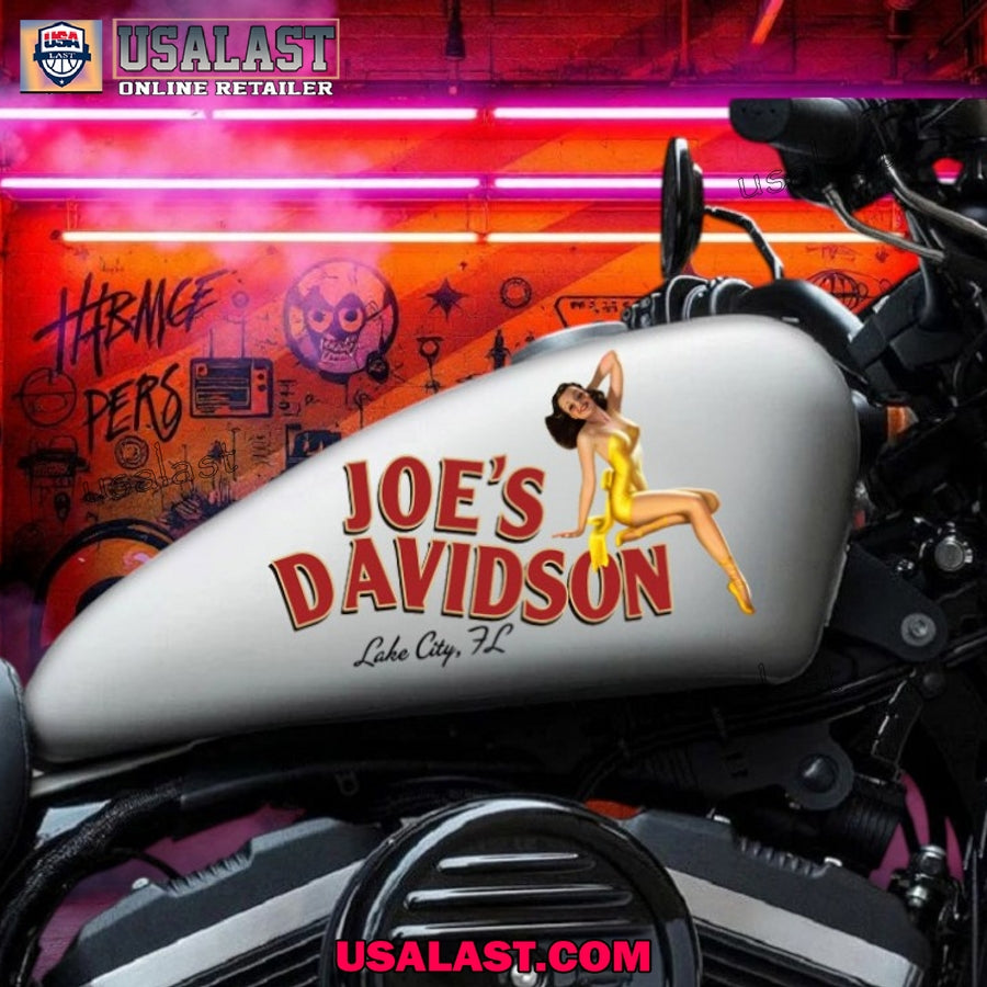 Pin Up Girl Motorcycle Custom Text Decal - Adult & Kids T-Shirts, Sweatshirts & Hoodies apparel design preview 1