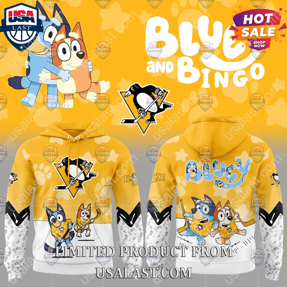 Pittsburgh Penguins NHL Bluey and Bingo - Adult & Kids T-Shirts, Sweatshirts & Hoodies apparel design preview 1
