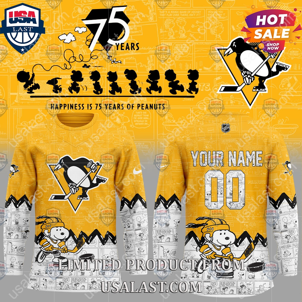 Pittsburgh Penguins NHL Happiness Is 75th Anniversary - Adult & Kids T-Shirts, Sweatshirts & Hoodies apparel design preview 1