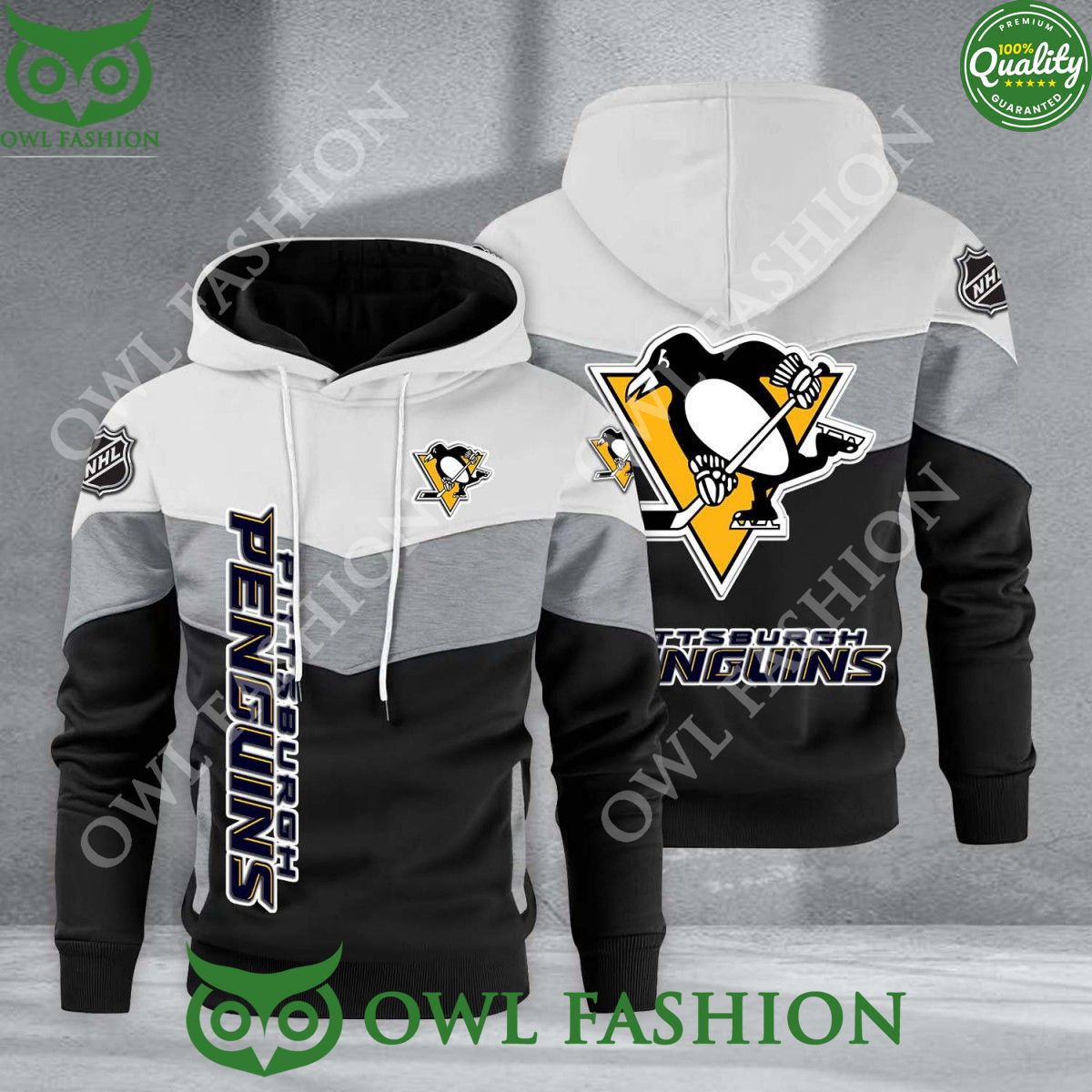 Pittsburgh Penguins NHL Hockey Black White Printed - Adult & Kids T-Shirts, Sweatshirts & Hoodies apparel design preview 1