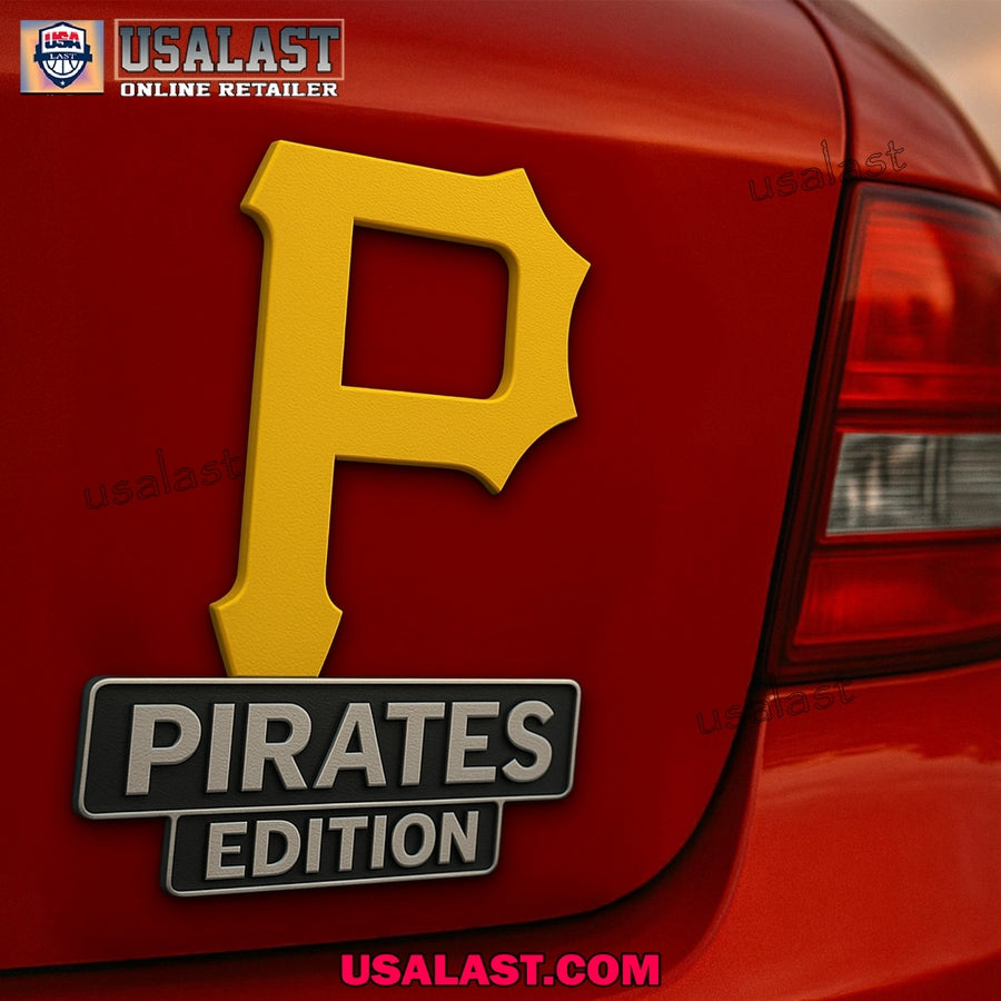 Pittsburgh Pirates Car Emblem Custom 3D Badge - Adult & Kids T-Shirts, Sweatshirts & Hoodies apparel design preview 1