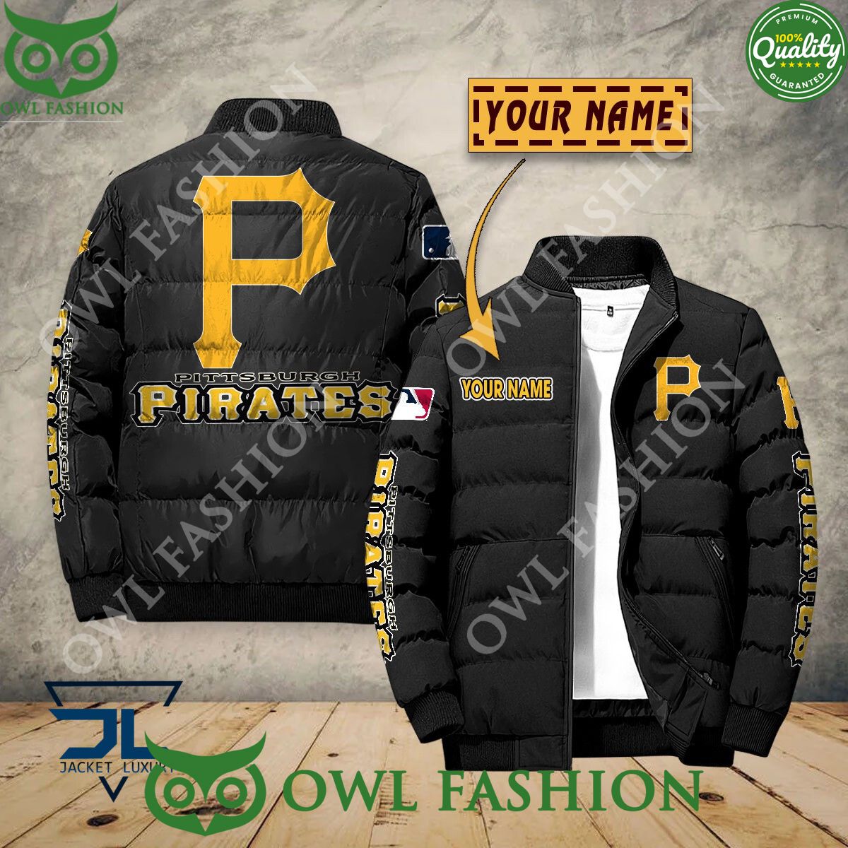 Pittsburgh Pirates Custom Name MLB Baseball Jacket - Adult & Kids T-Shirts, Sweatshirts & Hoodies apparel design preview 1