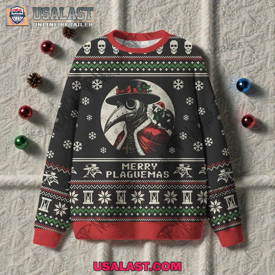 Plague Doctor Ugly Christmas Sweater - Adult & Kids T-Shirts, Sweatshirts & Hoodies apparel design preview 1