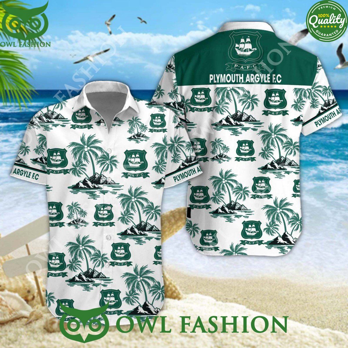 Plymouth Argyle League One Tropical Limited Hawaiian - Adult & Kids T-Shirts, Sweatshirts & Hoodies apparel design preview 1