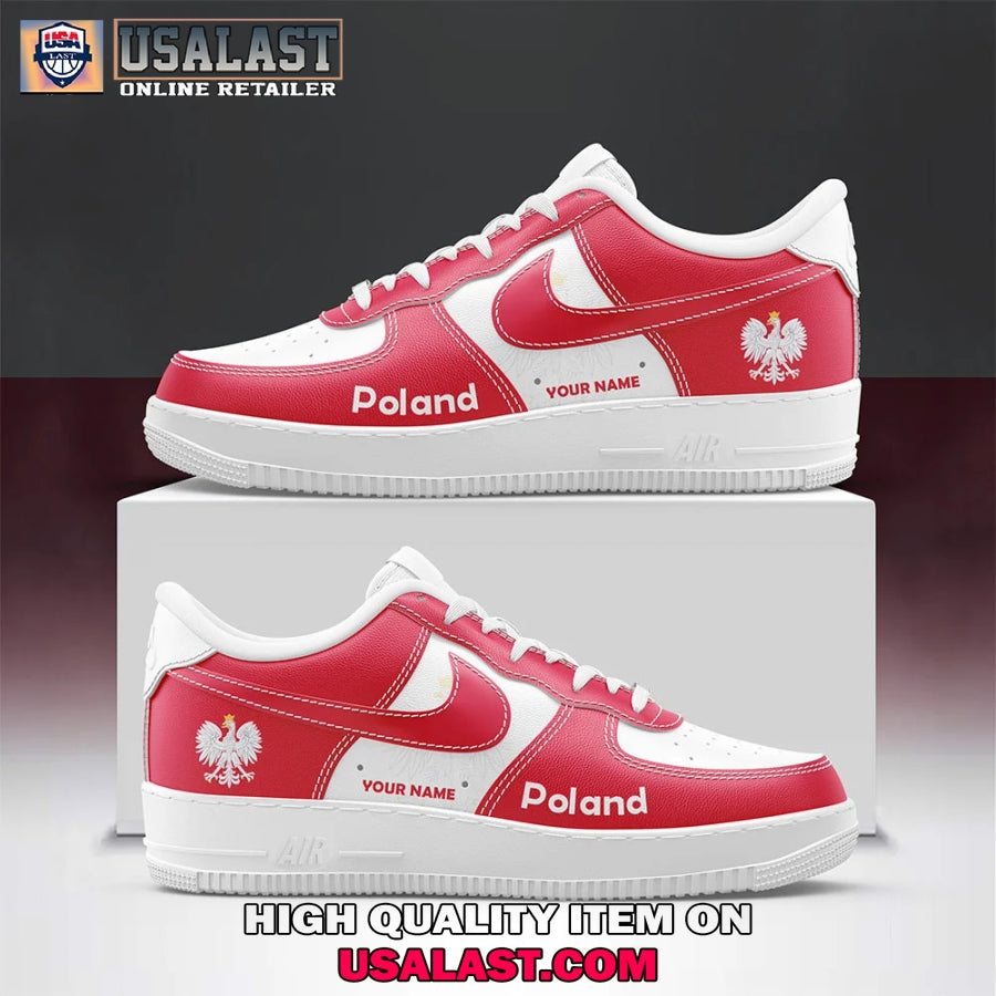 Poland Flag And Coat Of Arms Air Force 1 Sneaker - Adult & Kids T-Shirts, Sweatshirts & Hoodies apparel design preview 1