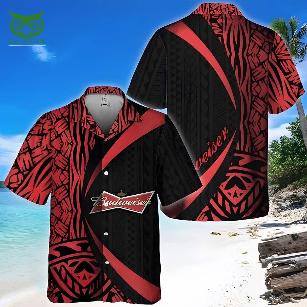Polynesian Samoan Pattern Budweiser Beer Hawaiian - Adult & Kids T-Shirts, Sweatshirts & Hoodies apparel design preview 1