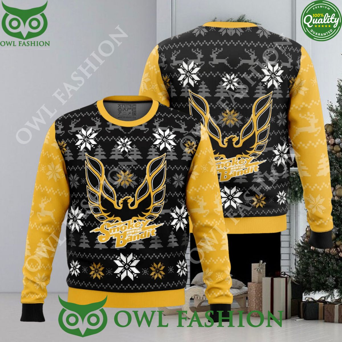 Pontiac Firebird Smokey and the Bandit Ugly Christmas - Adult & Kids T-Shirts, Sweatshirts & Hoodies apparel design preview 1