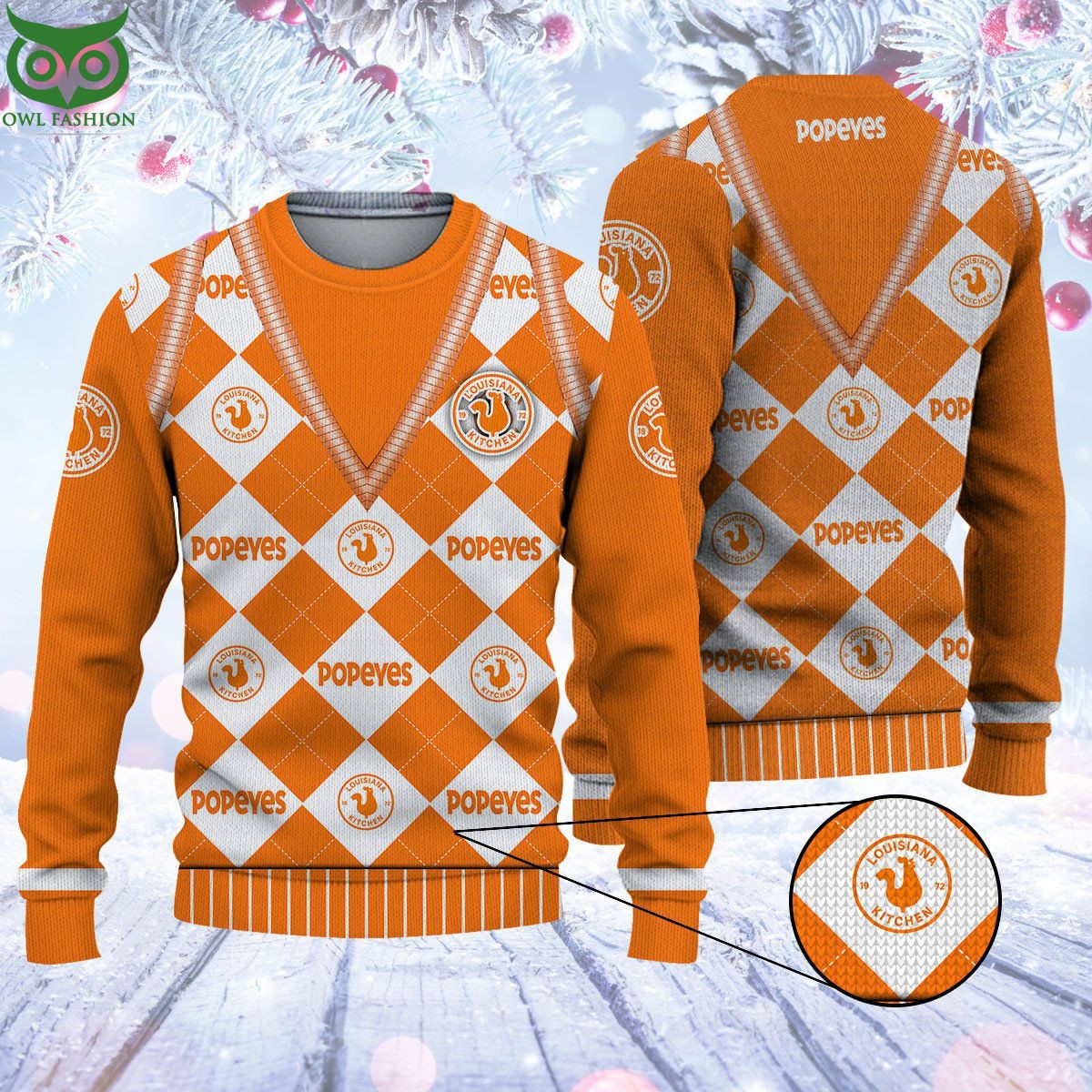 Popeyes Orange Ugly Sweater - Adult & Kids T-Shirts, Sweatshirts & Hoodies apparel design preview 1
