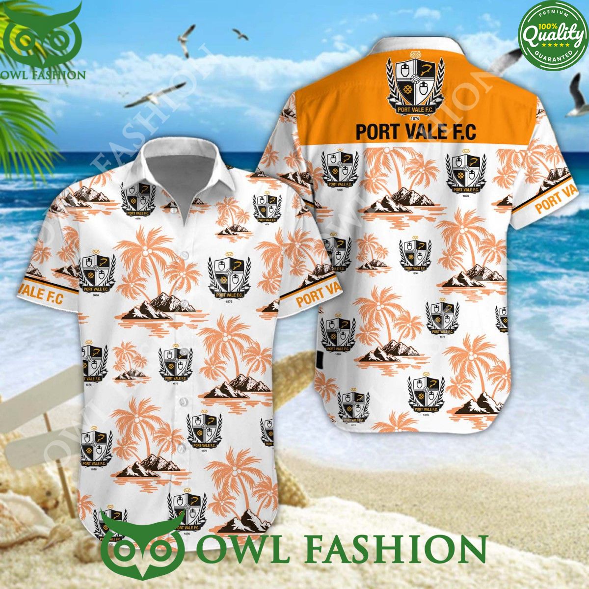 Port Vale League One EFL Aloha Vibe Hawaiian Short - Adult & Kids T-Shirts, Sweatshirts & Hoodies apparel design preview 1