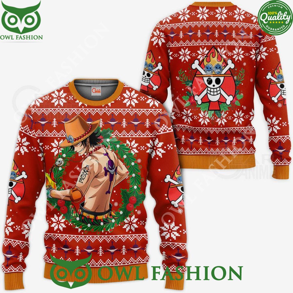 Portgas Ace Ugly Christmas Sweater Xmas Gift Jumper - Adult & Kids T-Shirts, Sweatshirts & Hoodies apparel design preview 1