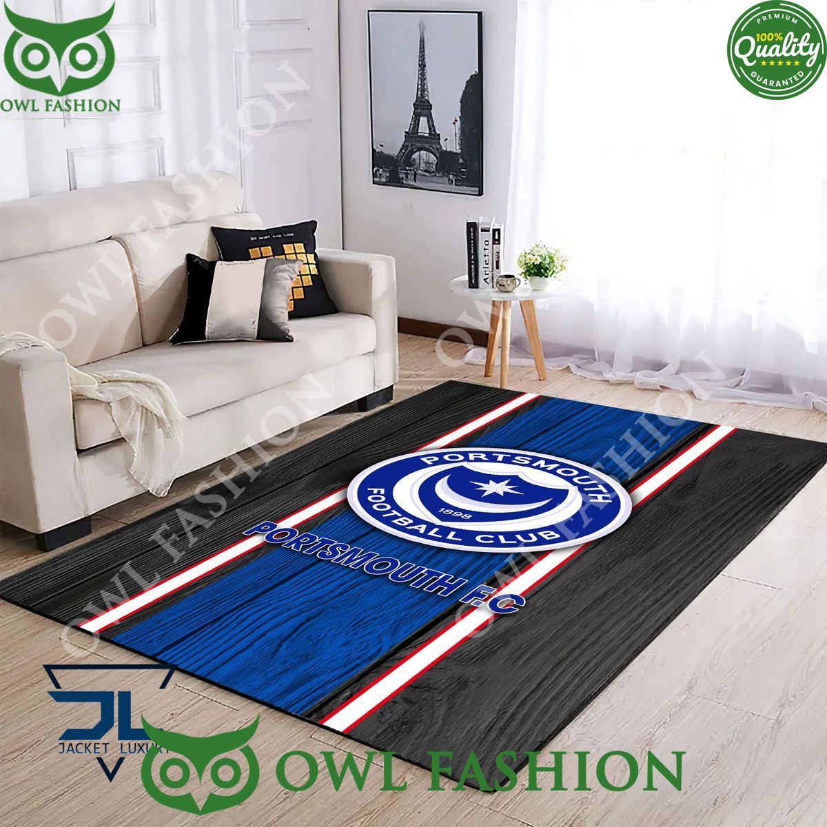 Portsmouth F.C EFL Football Living room Rug Carpet - Adult & Kids T-Shirts, Sweatshirts & Hoodies apparel design preview 1