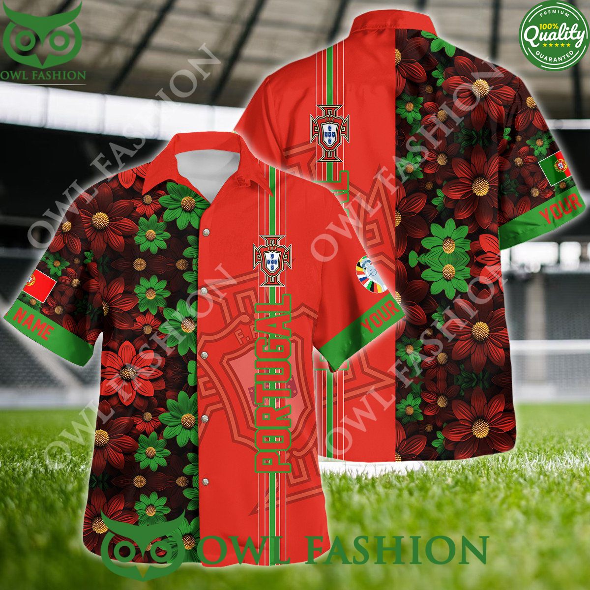 Portugal Customized Euro Championship UEFA Hawaiian - Adult & Kids T-Shirts, Sweatshirts & Hoodies apparel design preview 1