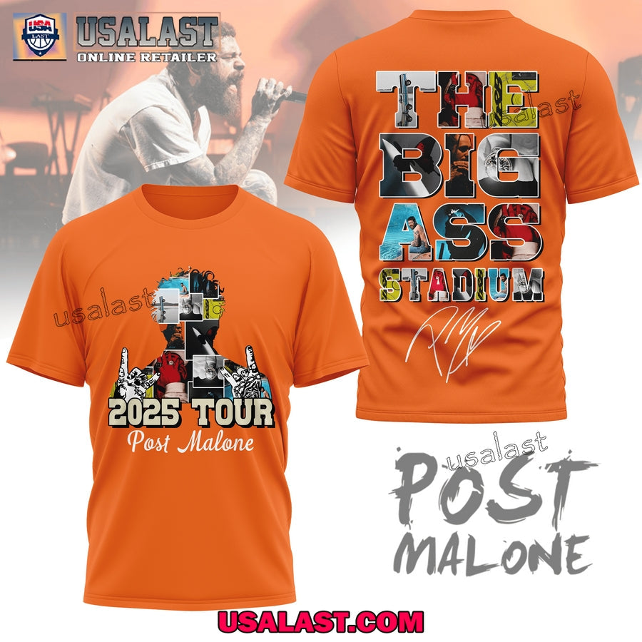 Post Malone 2025 Tour The Big Ass Stasdium 3D - Adult & Kids T-Shirts, Sweatshirts & Hoodies apparel design preview 1