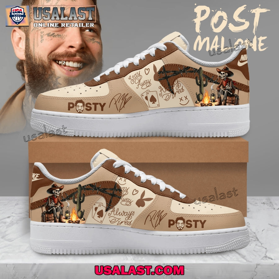 Post Malone Posty Skull Air Force Shoes - Adult & Kids T-Shirts, Sweatshirts & Hoodies apparel design preview 1