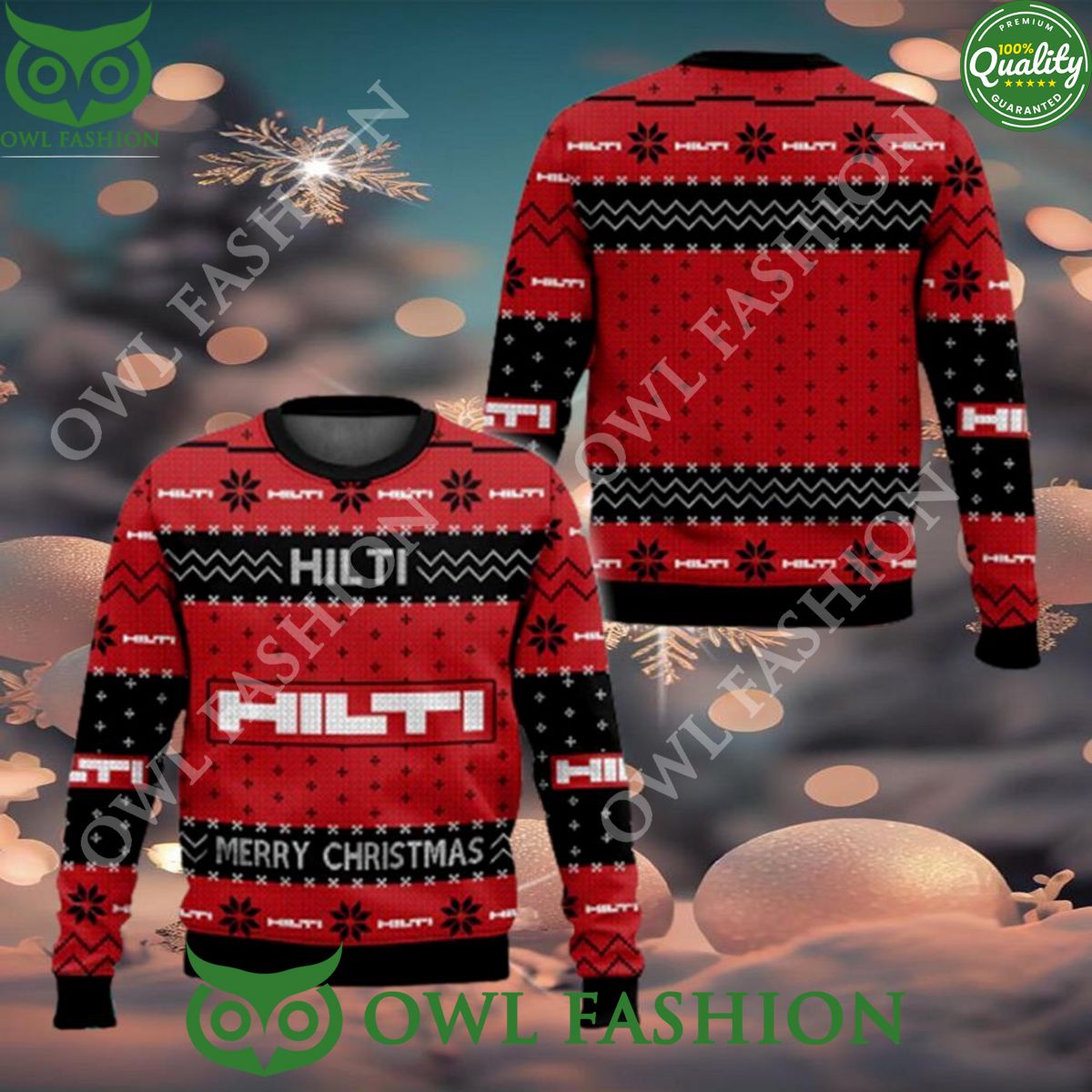 Power Tools Hilti Logo New Christmas Ugly Sweater - Adult & Kids T-Shirts, Sweatshirts & Hoodies apparel design preview 1