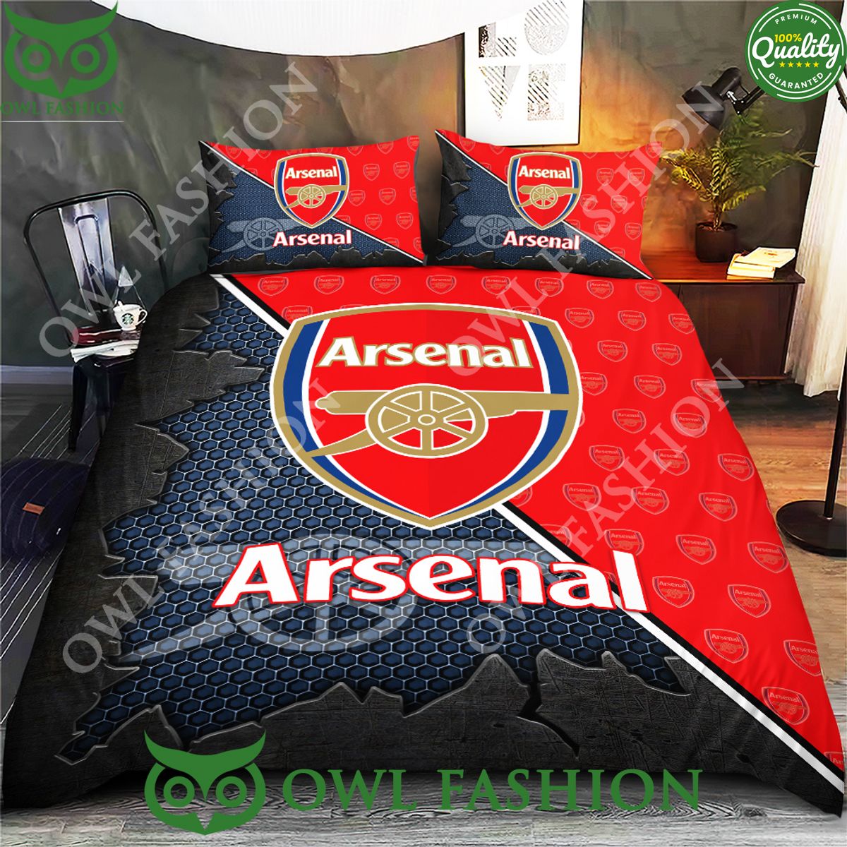 Premier Arsenal FC Limited Broken Wall Bedding Set - Adult & Kids T-Shirts, Sweatshirts & Hoodies apparel design preview 1