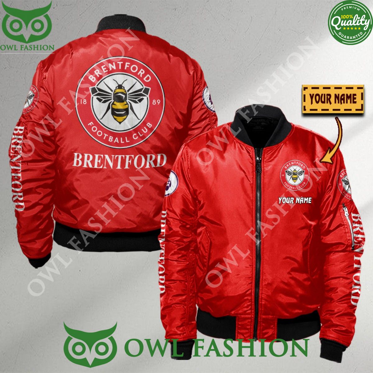 Premier League Brentford FC Customized 3D Bomber - Adult & Kids T-Shirts, Sweatshirts & Hoodies apparel design preview 1
