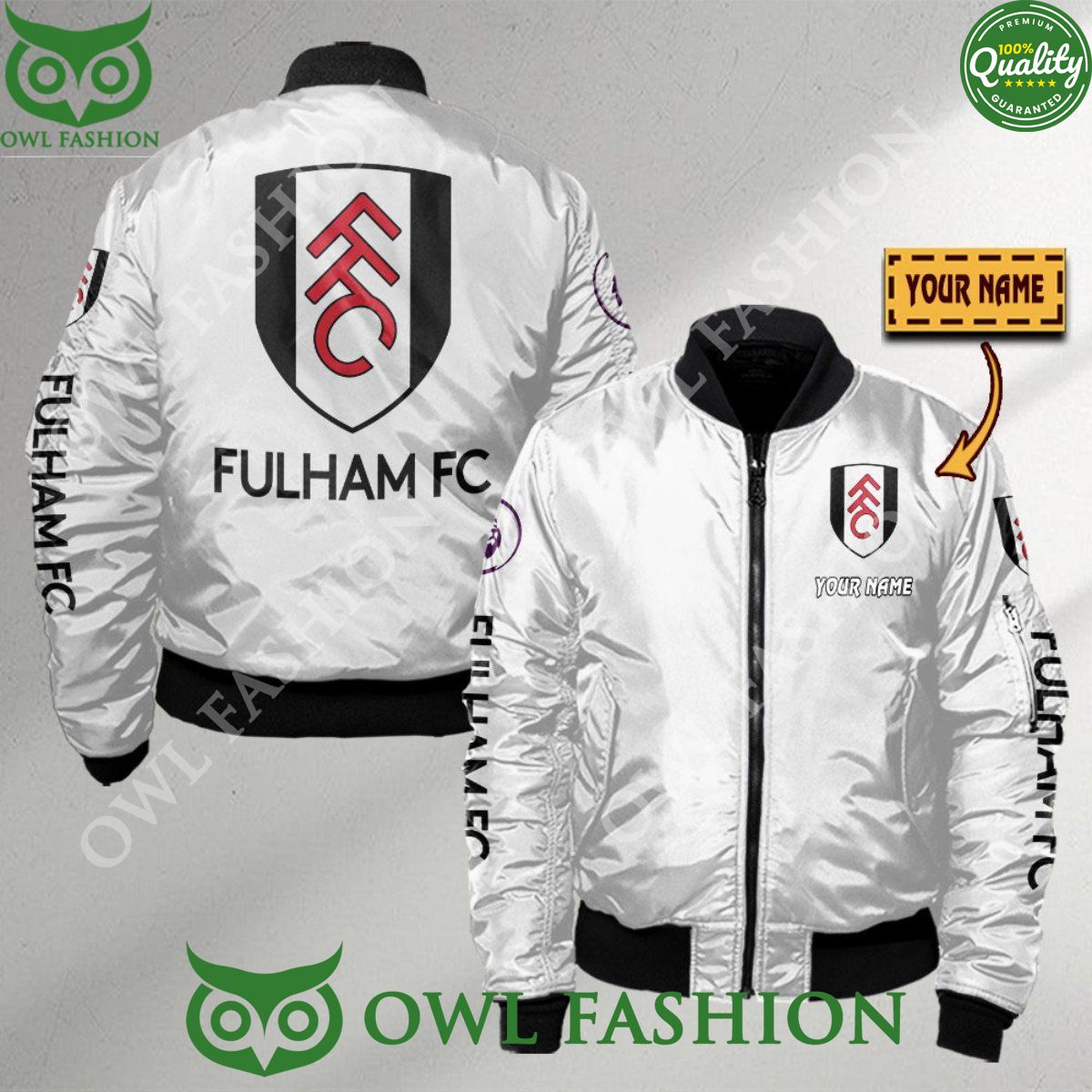 Premier League Fulham Customized 3D Bomber Jacket - Adult & Kids T-Shirts, Sweatshirts & Hoodies apparel design preview 1