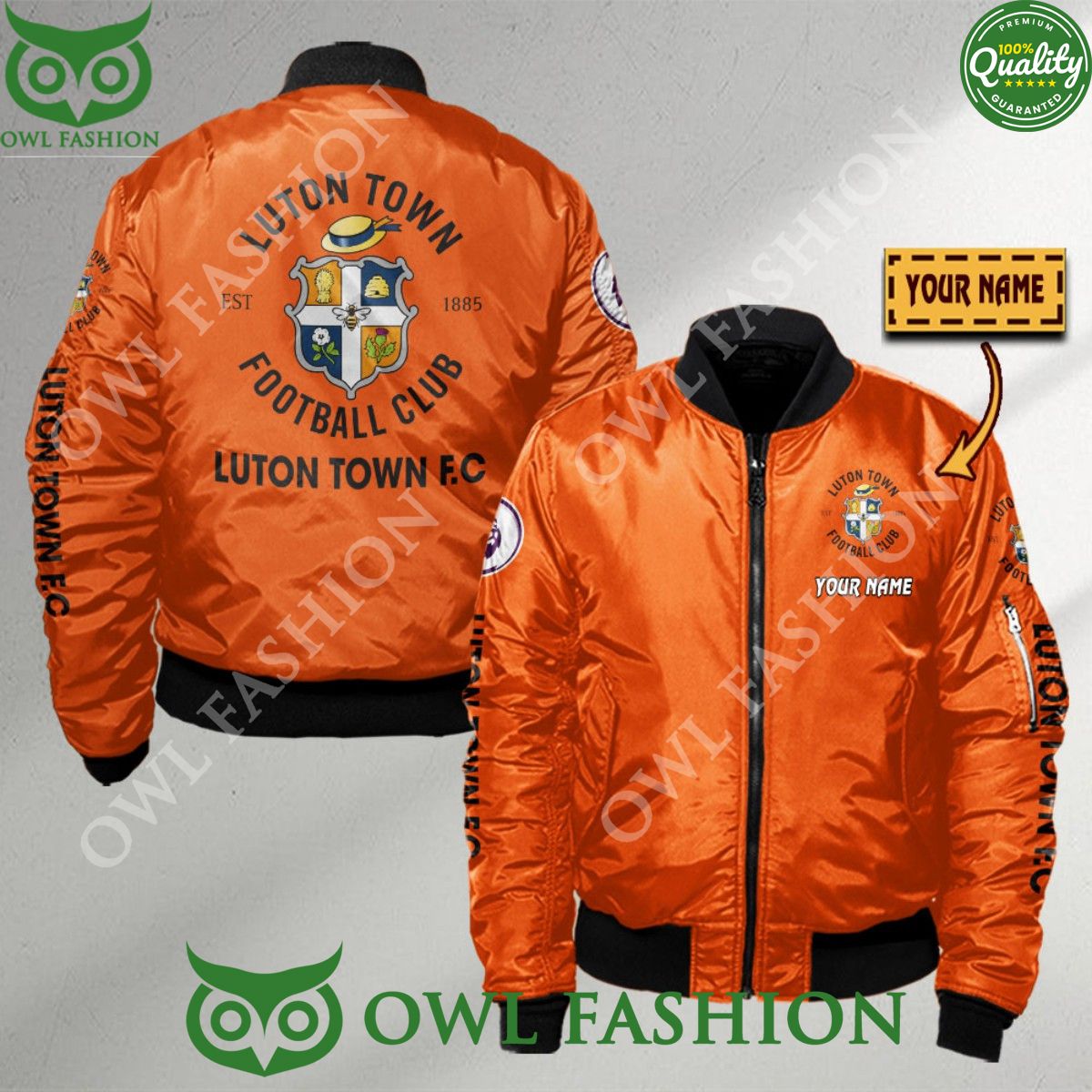 Premier League Luton Town F.C Customized 3D Bomber - Adult & Kids T-Shirts, Sweatshirts & Hoodies apparel design preview 1