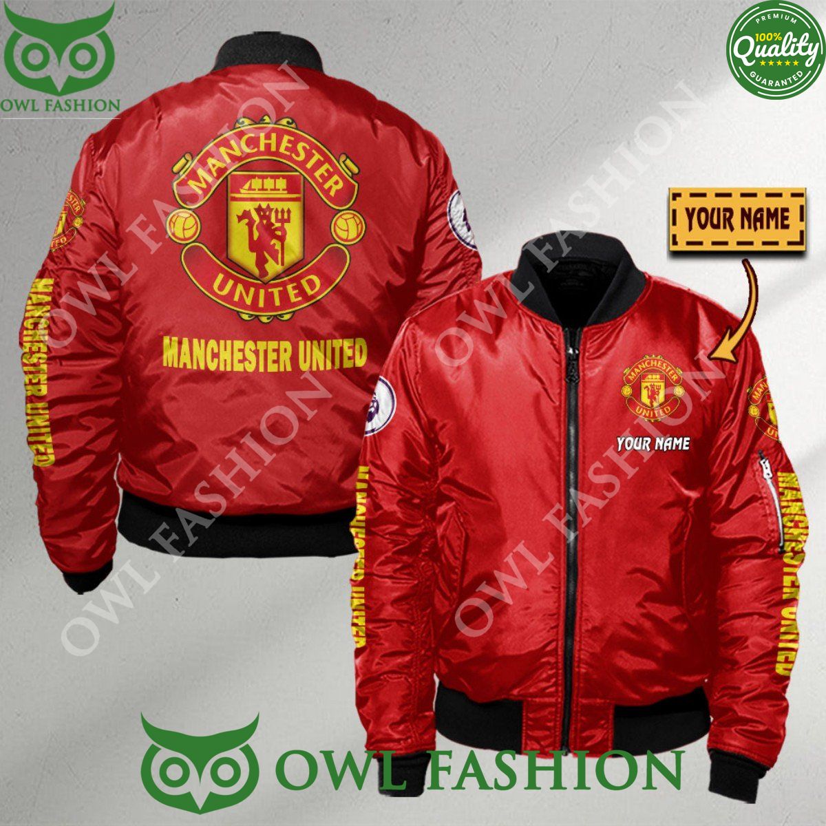 Premier League Manchester United Customized 3D Bomber - Adult & Kids T-Shirts, Sweatshirts & Hoodies apparel design preview 1