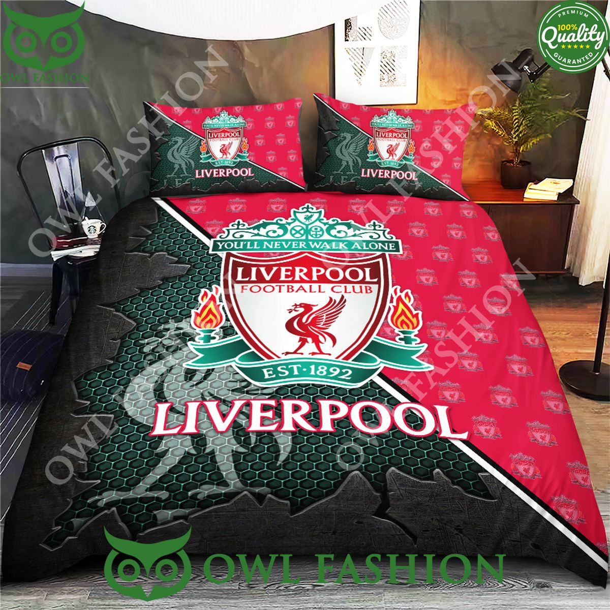 Premier Liverpool Logo Broken Wall Bedding Set - Adult & Kids T-Shirts, Sweatshirts & Hoodies apparel design preview 1