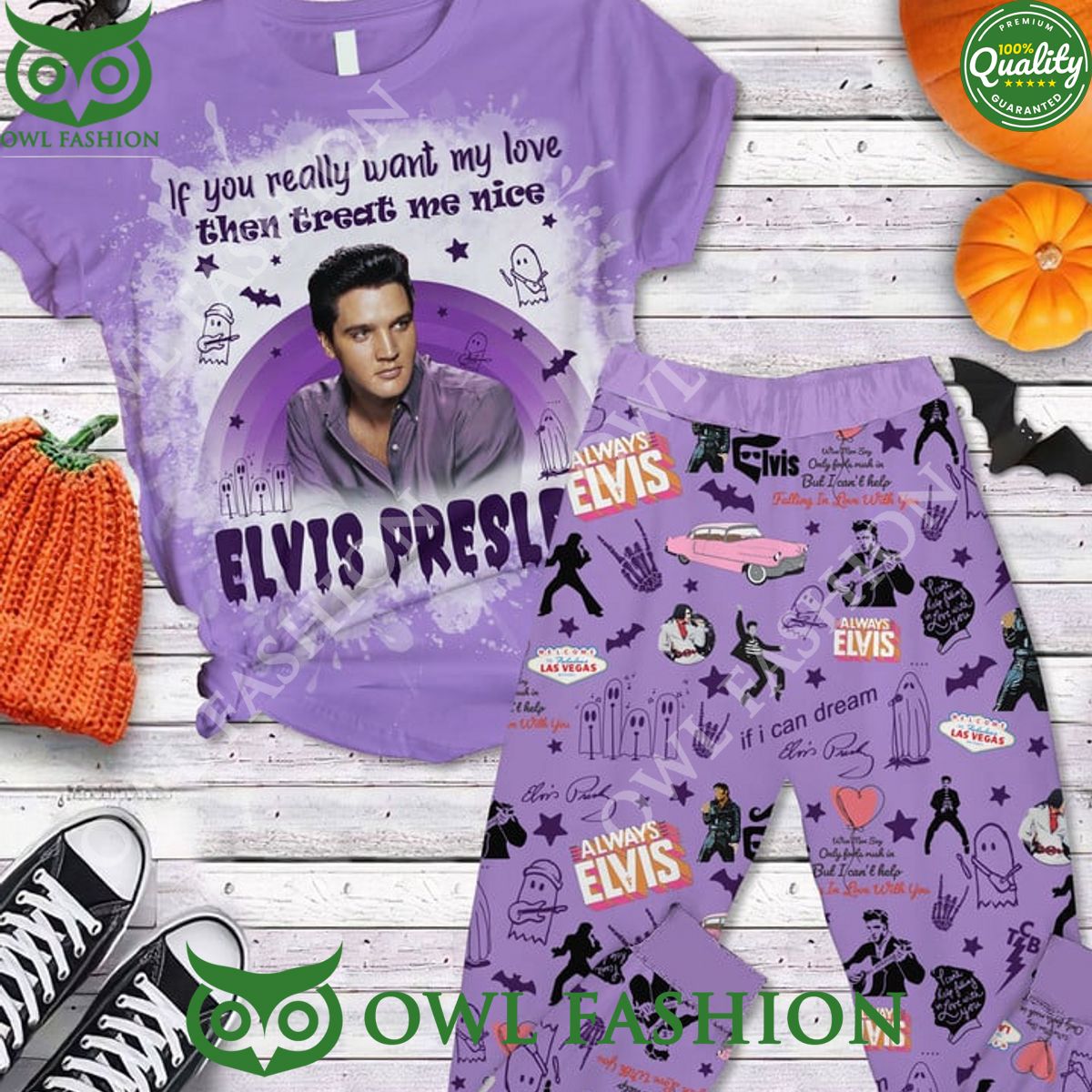 Premium Elvis Presley Halloween Vibe Pajamas Set - Adult & Kids T-Shirts, Sweatshirts & Hoodies apparel design preview 1