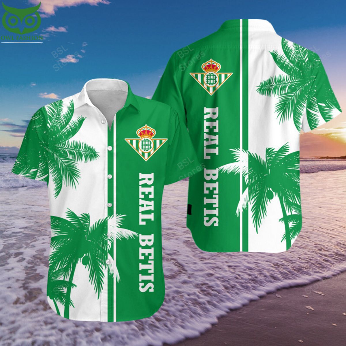 Premium Real Betis UEFA LaLiga Hawaiian Short - Adult & Kids T-Shirts, Sweatshirts & Hoodies apparel design preview 1