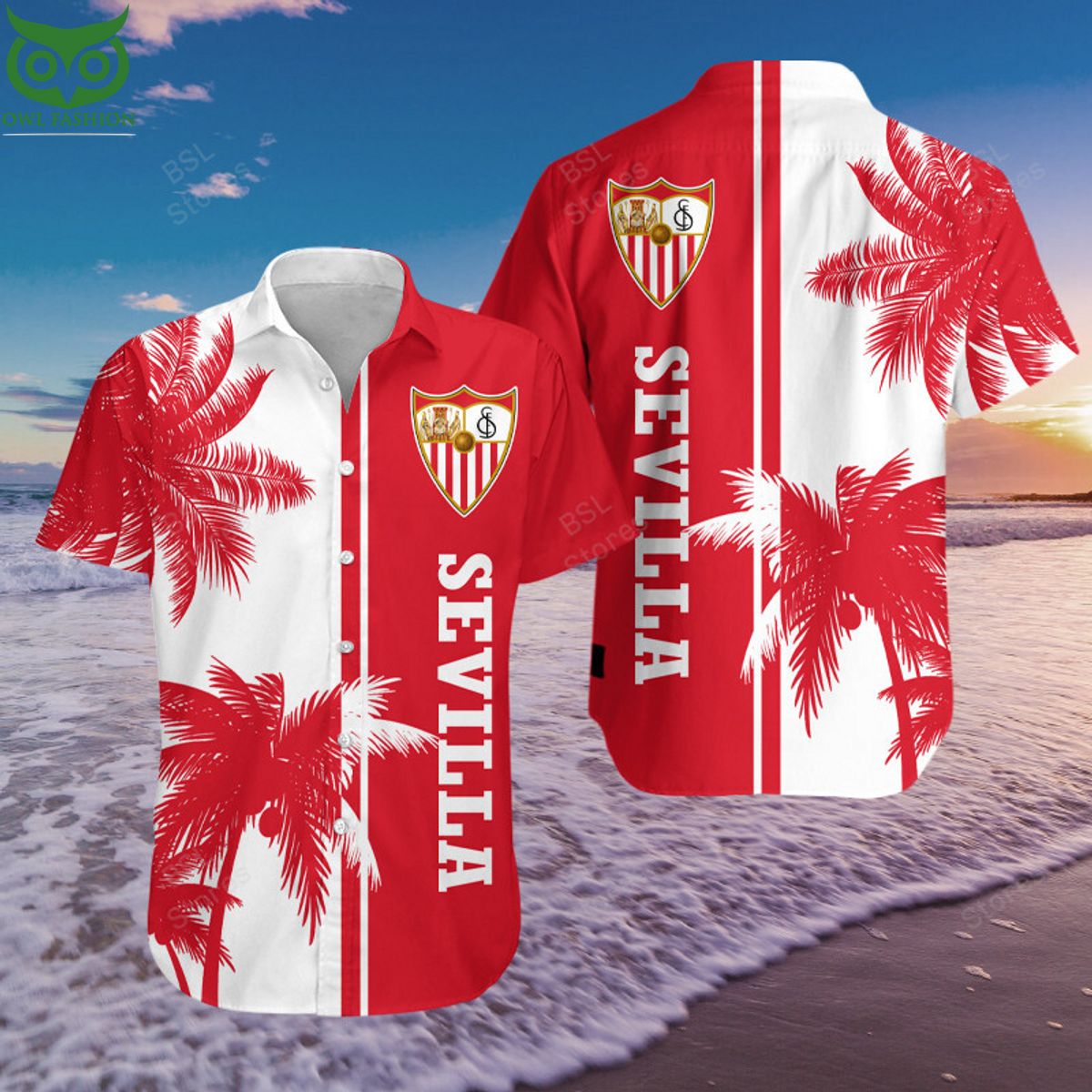 Premium Sevilla UEFA LaLiga Hawaiian Short - Adult & Kids T-Shirts, Sweatshirts & Hoodies apparel design preview 1