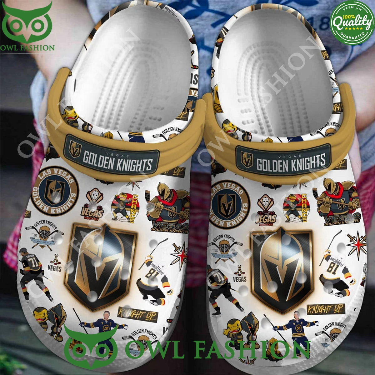 Premium Vegas Golden Knights Ice Hockey Crocs - Adult & Kids T-Shirts, Sweatshirts & Hoodies apparel design preview 1