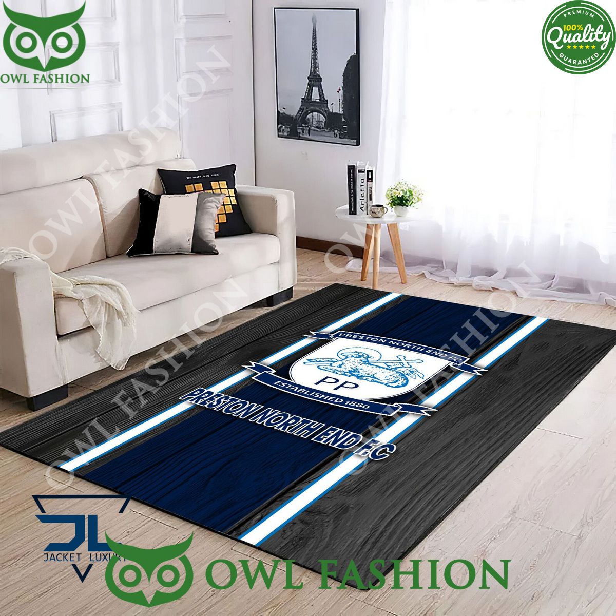 Preston North End F.C EFL Football Rug Carpet Living - Adult & Kids T-Shirts, Sweatshirts & Hoodies apparel design preview 1