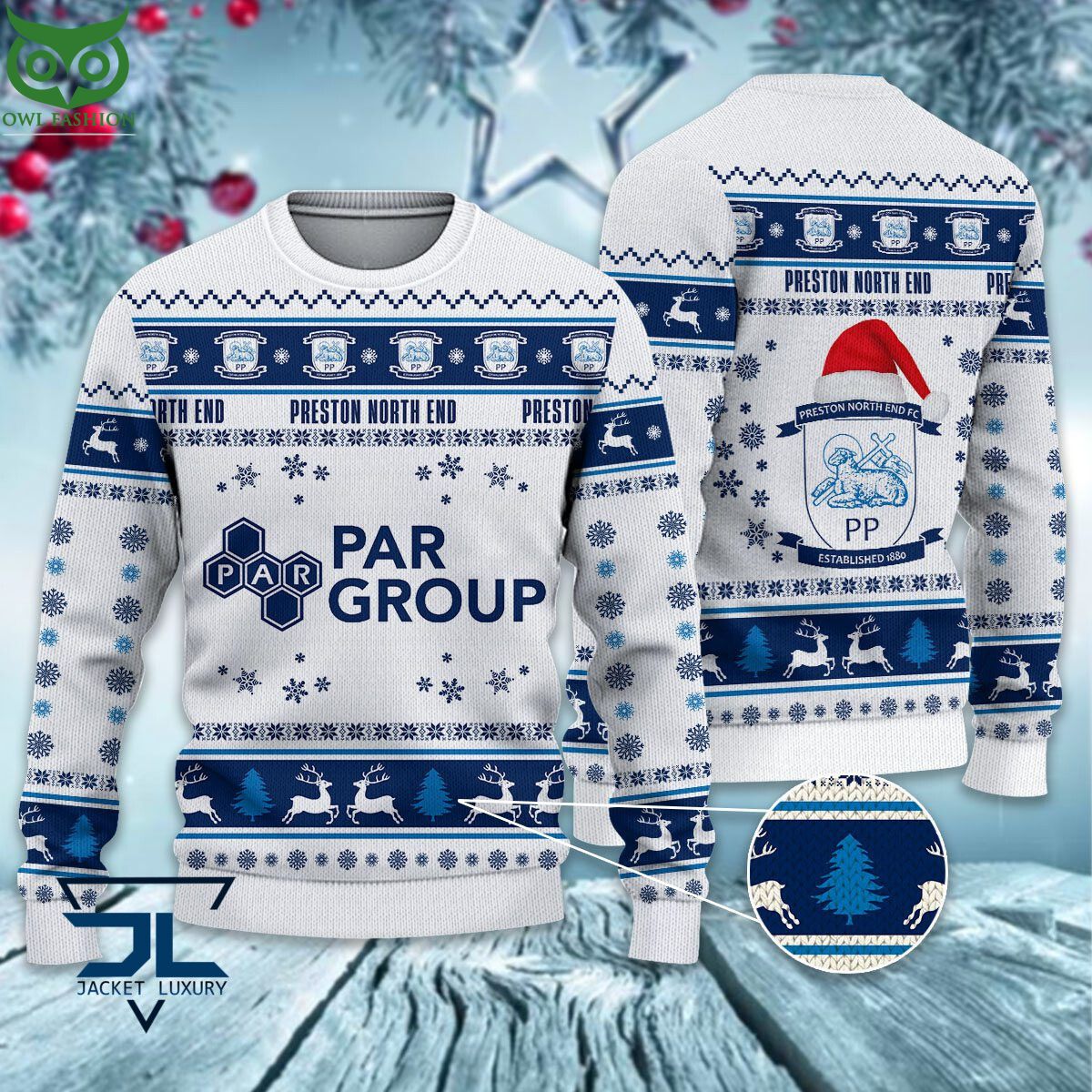 Preston North End F.C EPL League Cup Ugly Sweater - Adult & Kids T-Shirts, Sweatshirts & Hoodies apparel design preview 1