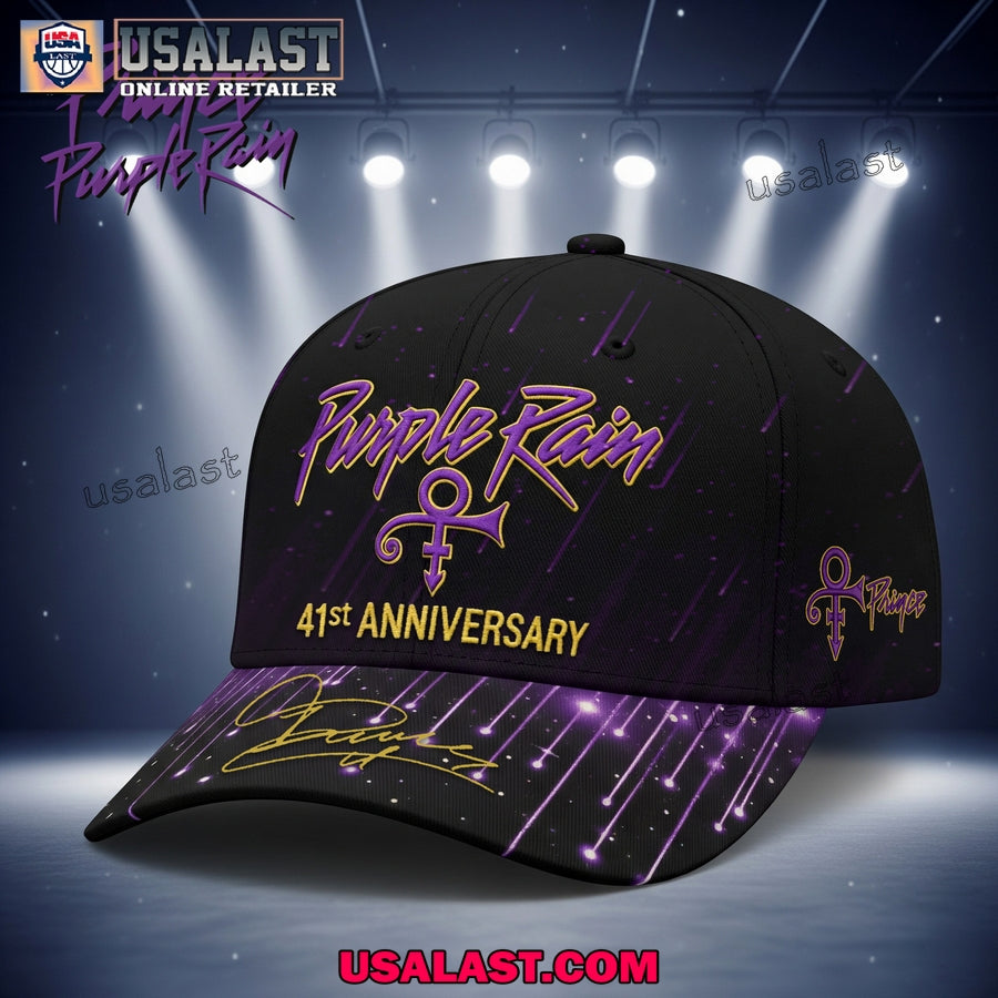 Prince Purple Rain 41st Anniversary Classic Cap - Adult & Kids T-Shirts, Sweatshirts & Hoodies apparel design preview 1