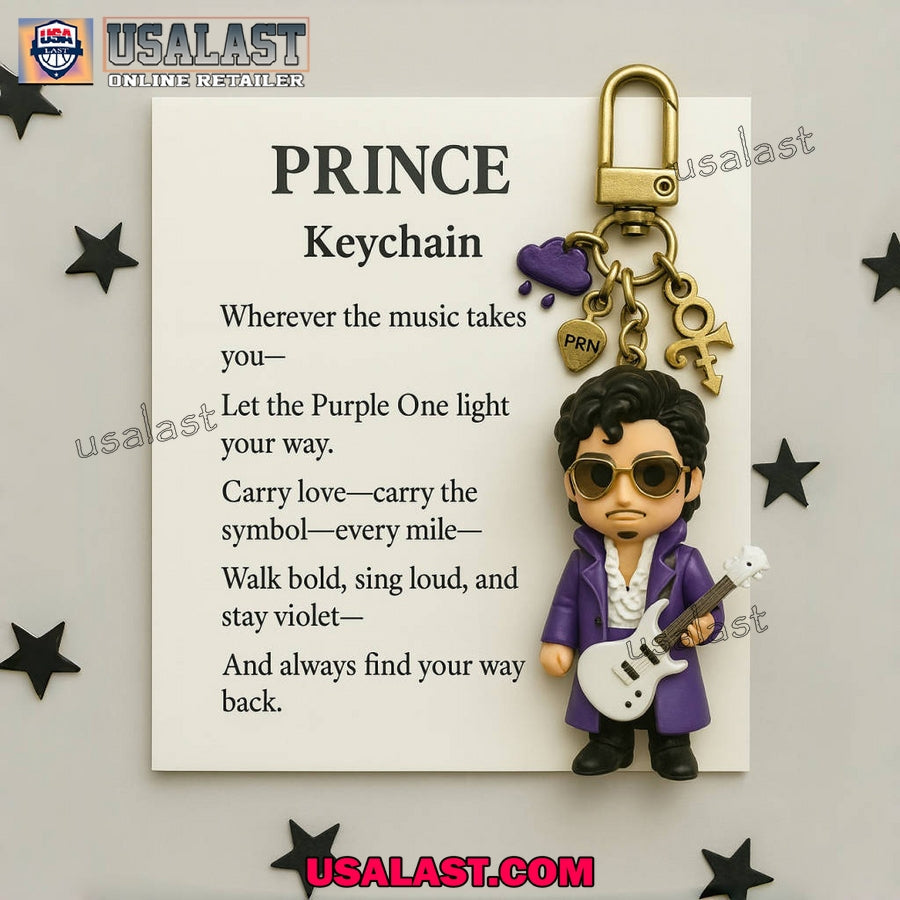 Prince Purple Rain Love Multi Charm Keychain - Adult & Kids T-Shirts, Sweatshirts & Hoodies apparel design preview 1