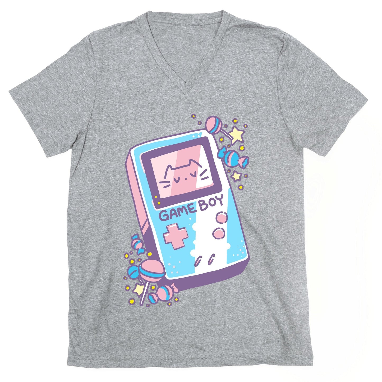 Game Boy Trans Pride V-Neck - Adult & Kids T-Shirts, Sweatshirts & Hoodies apparel design preview 1